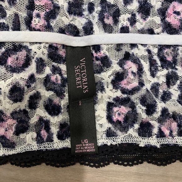 Victoria's Secret Pink Black Leopard Lace Racerback Triangle Bralette L - Picture 5 of 7